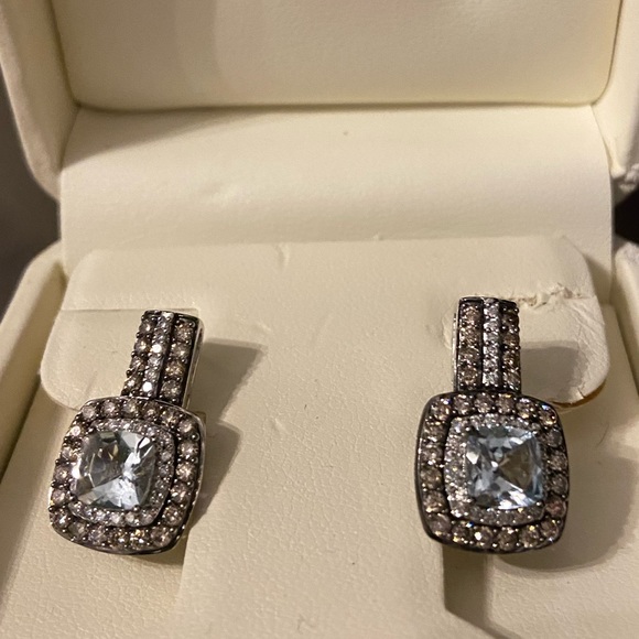 Le Vian Aquamarine and Chocolate Diamonds Earrings - Picture 4 of 7